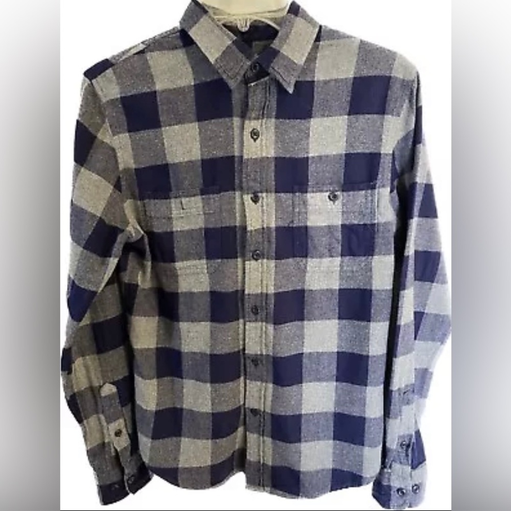Men’s True Craft Flannel Shirt Blue/Grey Buffalo Plaid